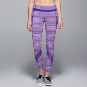 LULULEMON INSPIRE TIGHT II (MESH) SPACE DYE TWIST IRIS FLOWER PINK SHELL SIZE 6